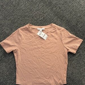 Trendy Tan Short Sleeve Top